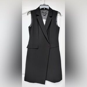 NWT WHITE HOUSE BLACK MARKET SLEEVELESS TUXEDO BLAZER DRESS BLACK (WHBM), 6